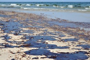 Oil On Beach From Oil Spill