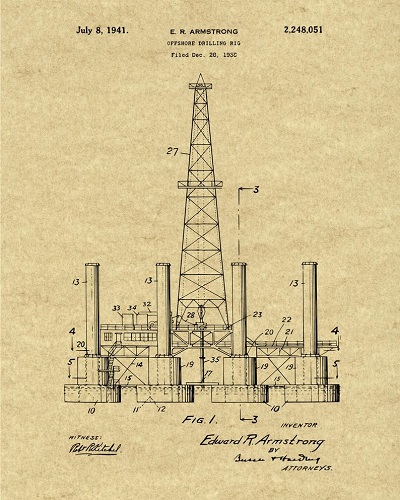 Oil Rig Patent Print