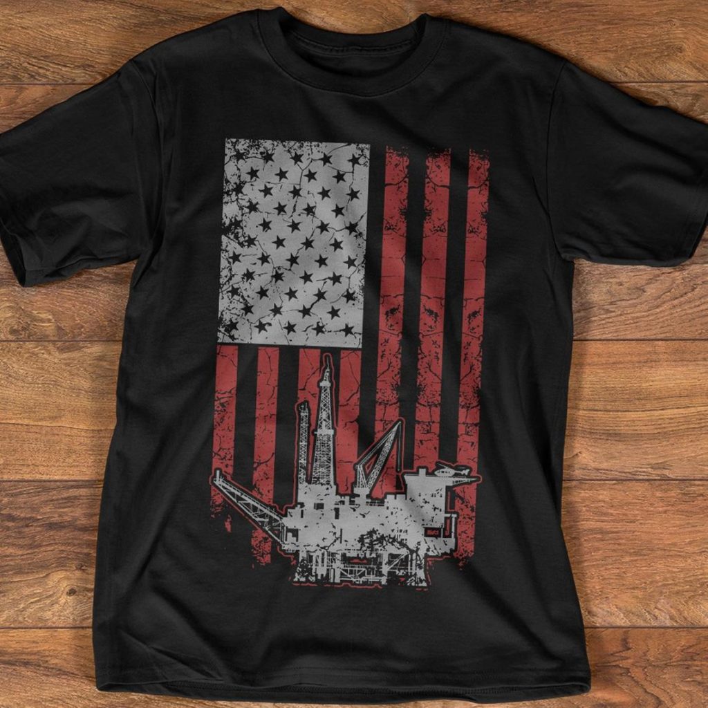 Oil Rig Shirt with American Flag
